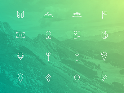 Pin Icons Set clever flat green icon icons map maps marker pin travel vector