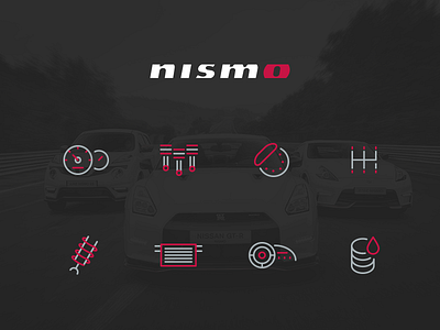 Nismo Parts - Icons Set car clever engine flat gear icon icons nismo nissan race tuning vector
