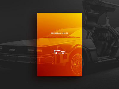 DeLorean Dmc 12 auto back to the future car delorean design gradient graphic icons poster print race vector