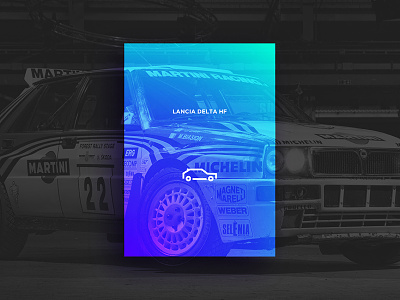 Lancia Delta Hf auto car design gradient graphic icon icons lancia poster print race vector
