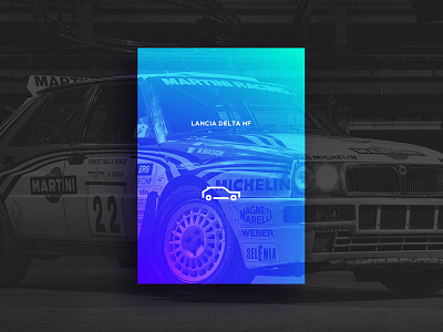 Lancia Delta Hf auto car design gradient graphic icon icons lancia poster print race vector