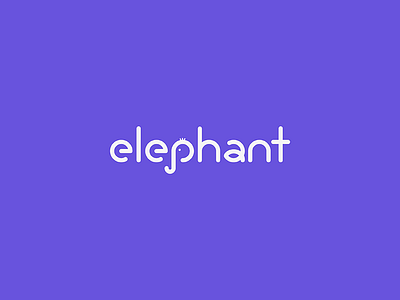 Elephant Logo animal brand branding elephant flat identity lettering logo logotype typography verbicon wordmark