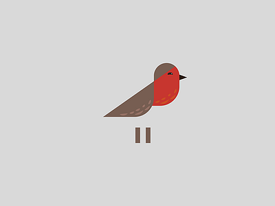 Robin bird flat geometric illustration minimal polygonal red robin vector