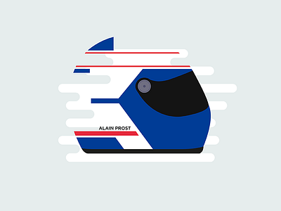 Prost helmet 1 alain blue draw formula france helmet icon illustration pilot prost race