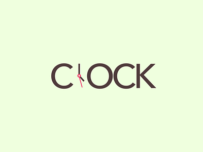 Clock Logo brand branding clock flat icon identity lettering logo time typography verbicon wordmark