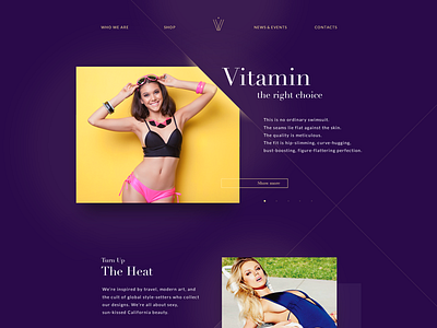 Vitamin Swimsuit - Homepage Design beach editorial girls grid homepage luxury summer swim swimsuit ui ux violet