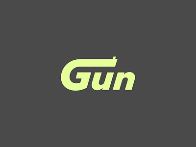 Gun Logo army brand branding flat gun icon identity lettering logo typography verbicon wordmark