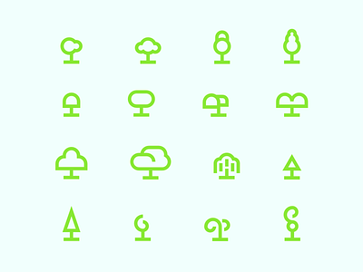 Trees Icon Set clever flat green icon icons minimal nature polygonal tree trees vector