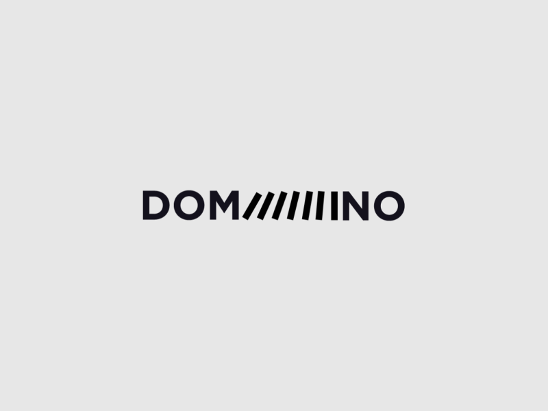 Domino animated logo animated animation brand domino flat lettering logo logotype typography verbicon wordmark