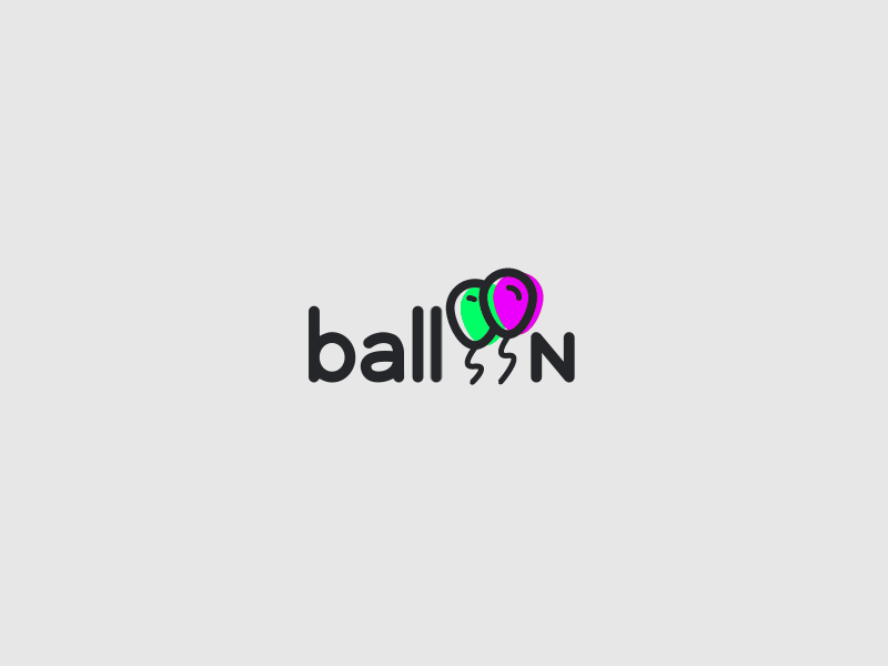 Balloon animated logo animated animation balloon brand icon identity lettering logo logotype typography verbicon wordmark