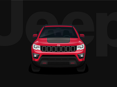 Jeep Compass 2017 auto black car compass icon illustration jeep red vector