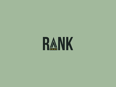 Rank Logo army brand branding clever flat icon lettering logo rank typography verbicon wordmark