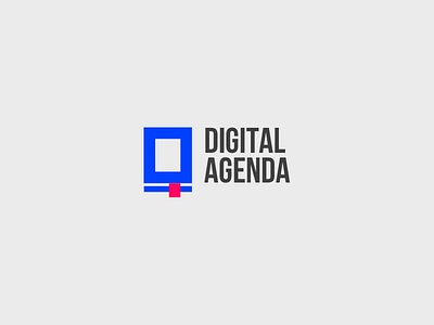 Digital Agenda logo agenda blue brand clever digital flat icon illustration lettering logo minimal