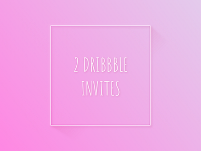 Two Dribbble invites box challenge design dribbble game invitations invites outline pink two