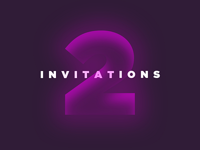 2 Dribbble invites challenge design dribbble game glow invitations invites light pink two