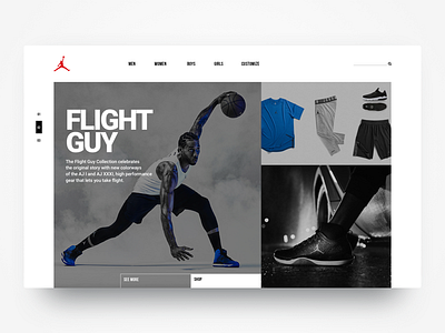 Air Jordan - Flight Guy air basket carousel design flat jordan minimal nike sport store ui website