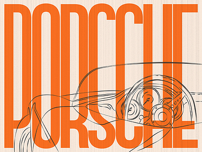Porsche Poster Wip auto car class illustration orange porsche poster race sport style