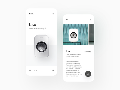 Kef App - Product app app design clean design minimal mobile modern music product shop ui ui ux white