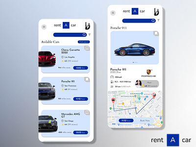 Car rental app concept