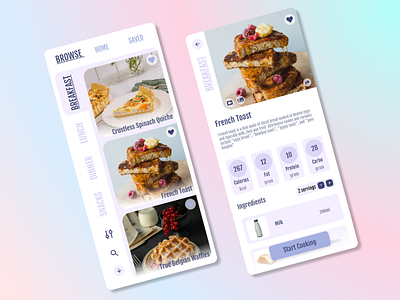 Find me a recipe app concept 2d 3d adobe adobe xd andriod app apple branding challenge colorful concept creative design figma foodapp iphone ui ux