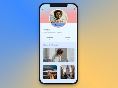 User Profile for Photo sharing Social Media Platform