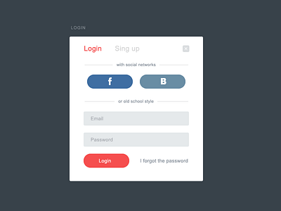 Login form clear login red sign in ui