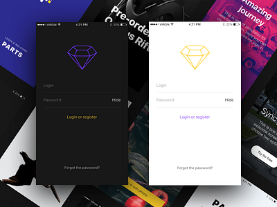 Parts — login dark side app icon ios login sign in ui