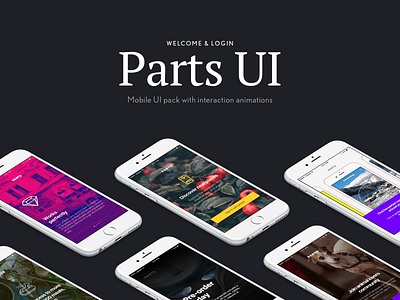 Parts UI animation app bravebros icon ios kit mobile parts principle ui walkthrough welcome
