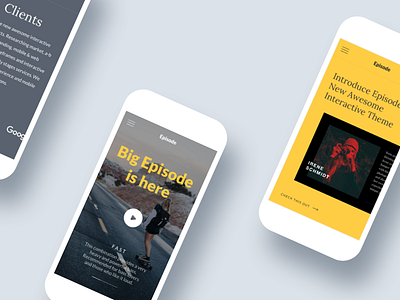 Fully adaptive designer episode header layout personal portfolio site web