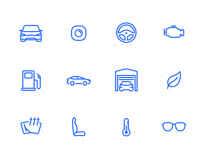 Automotive icons set [opensource] automotive car chair free garage glasses icons open source steering wheel vehicle