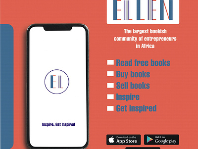 ELLEN Mobile app flyer brand branding design flyer identity mobile app
