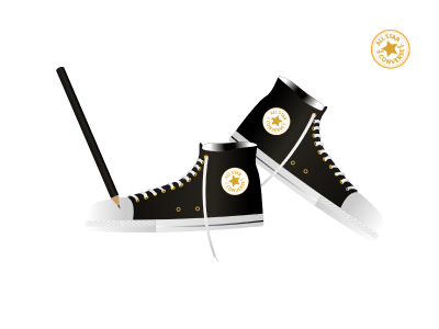 Shoes Illustration in Adobe Illustrator all star shoes vector converse logo shoes ui