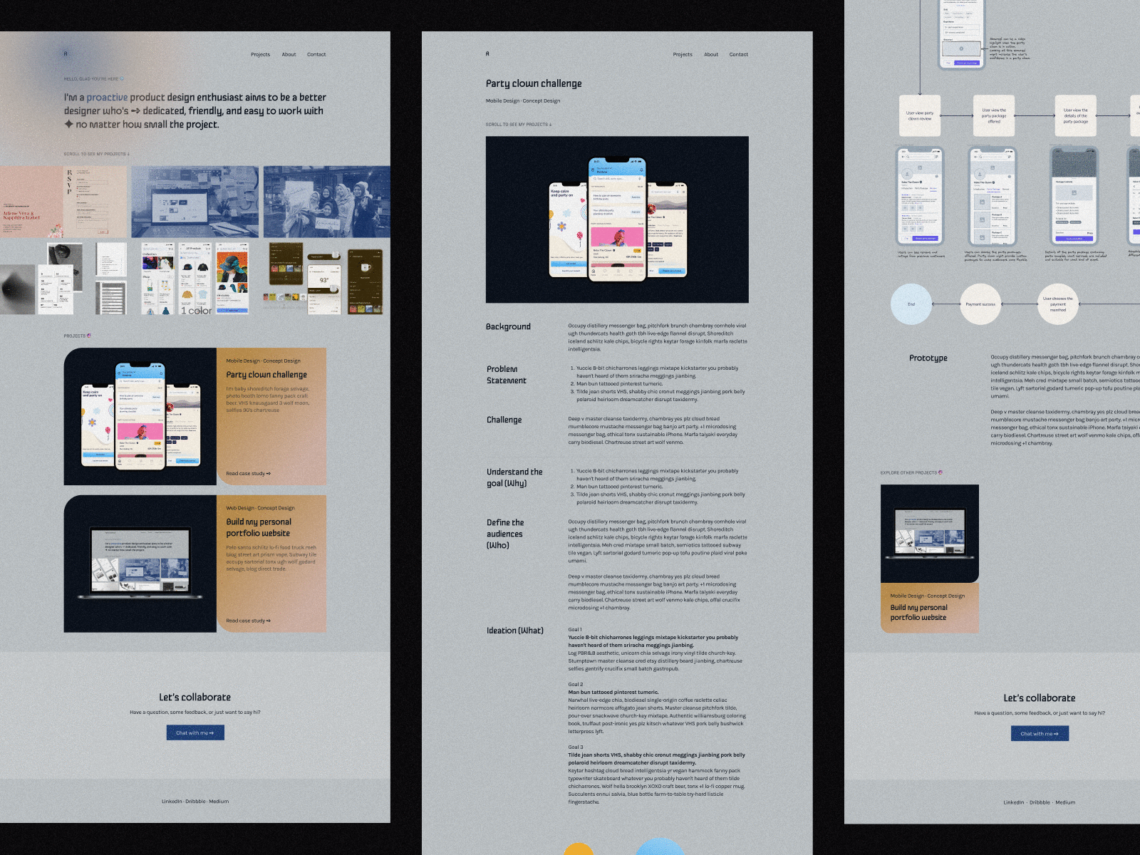 Portfolio design concept portfolio typography ui web design