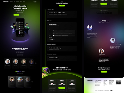 Ternak Uang Homepage Redesign dark mode gradient landing page ui