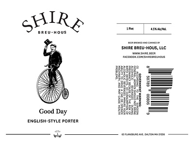 Good Day art beer branding brewery british bycicle drawing illustration label packaging porter