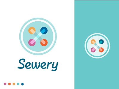 Sewery logo branding branding design button circle colors craft handmade icon illustration logo sewing thread transparency