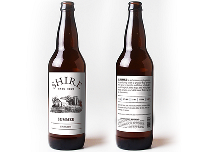 Shire Breu-Hous Label beer branding brewery clean craft beer delicious drawing illustration label packaging simple summer