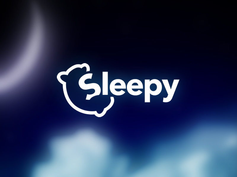 Sleepy Logo dark tilt laying app relax tired pillow night sleep