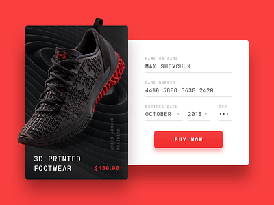 Credit Card Checkout - DailyUI #002 card challenge credit card dailyui dailyui 002 modal sneakers sport under armour