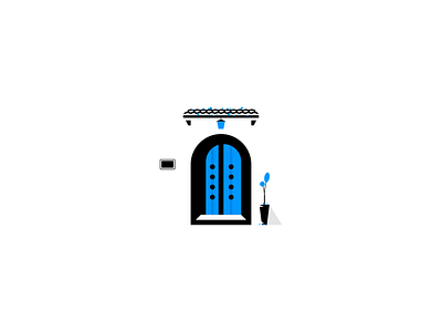 Home blue chefchaouen city door entree home illustration morocco traditional