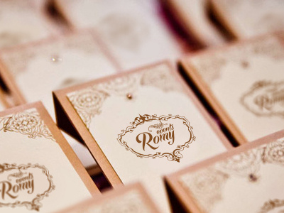 Romy Events brown events floral identity logo logos royal typography wedding weddings