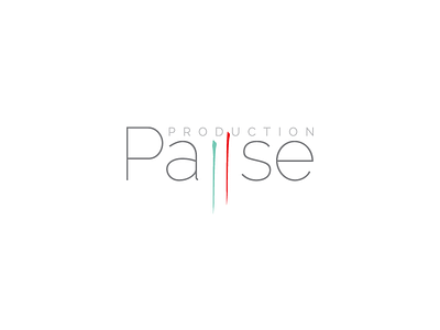 Pause Production agency brand branding events identity logo logos production red typography