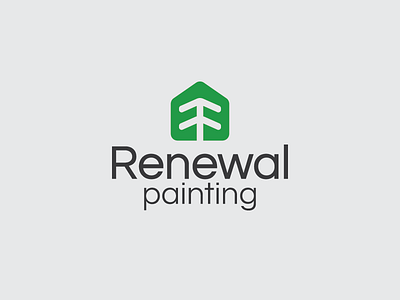 Renewal Painting design grow house logo painting renew renewal tree