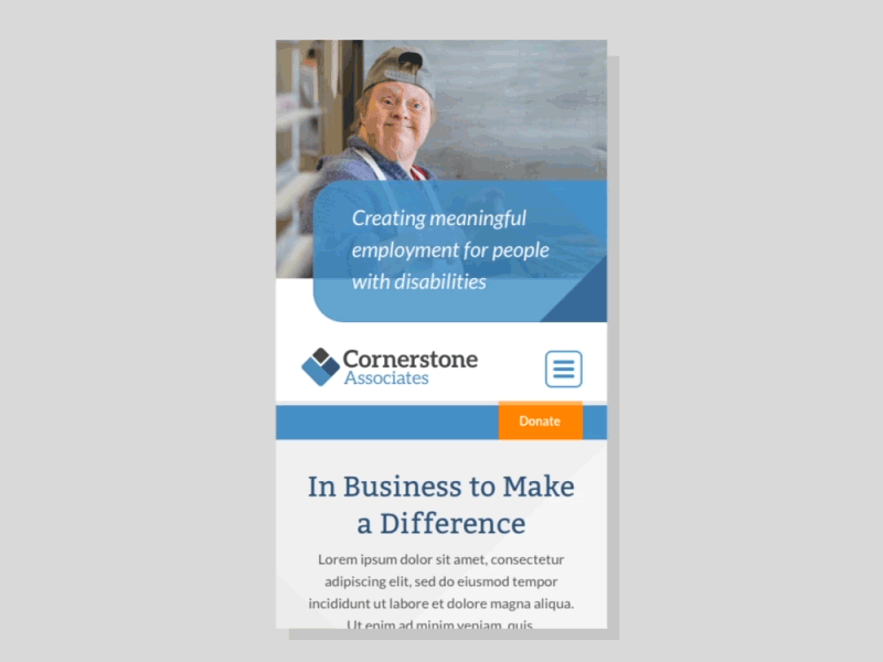 Cornerstone Associates Mobile Menu cornerstone design interface menu mobile responsive ui user web website