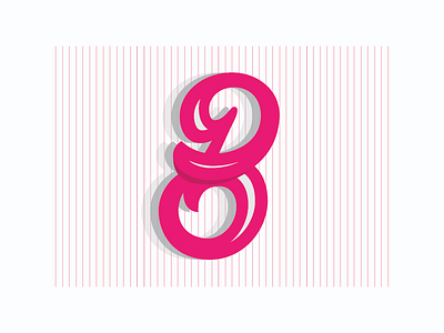 Just B Cause b hand lettering hand type illustration letter letters magenta stripes vector