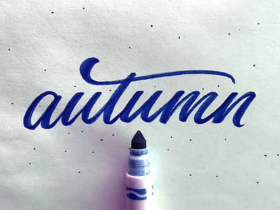 Autumn autumn blue crayola cursive hand lettering lettering type