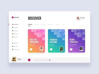 Discover podcasts UI podcast podcasts ui web web design website