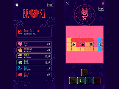 Broki - Gameplay Part 1 android appstore blocks demon demons design doodle game illustration ios ipad iphone lust mobile puzzle sins videogame