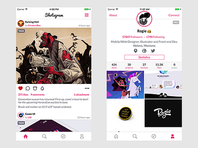 Shotsgram 2.0 (Part 1) app design dribbble instagram mobile