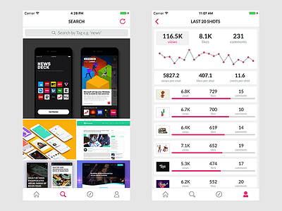 Shotsgram 2.0 (Part 2) app design dribbble instagram mobile